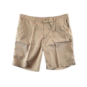 Robert Graham Khaki Shorts Mens Sz 34 Chino Casual Flat Front Embroider Canvas